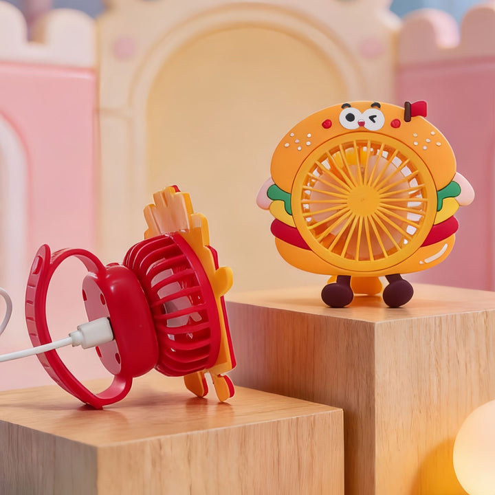 Ladies Portable USB Hand Fan in Fun Fries Design Stornfield