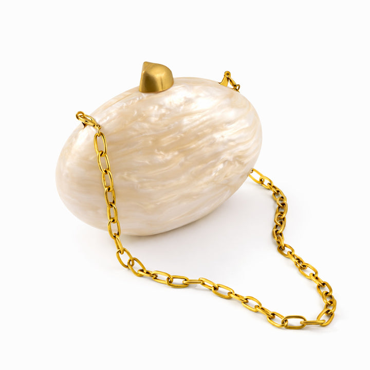 Artistic Oval Resin Clutch