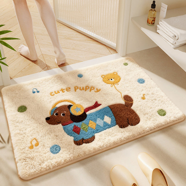 Cartoon Dog-themed Bath Rug Stornfield
