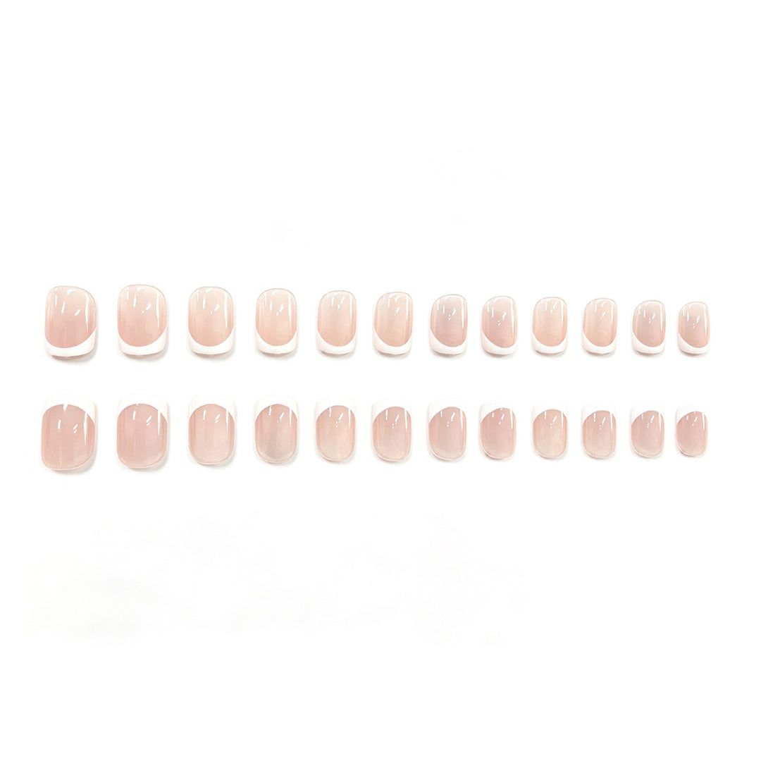 Elegant French Tip Acrylic Nail Set Stornfield