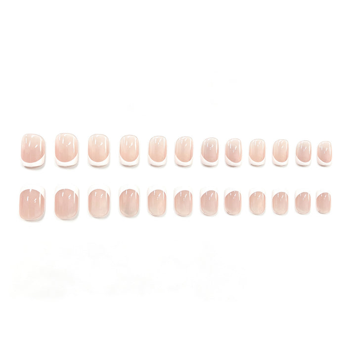 Elegant French Tip Acrylic Nail Set Stornfield