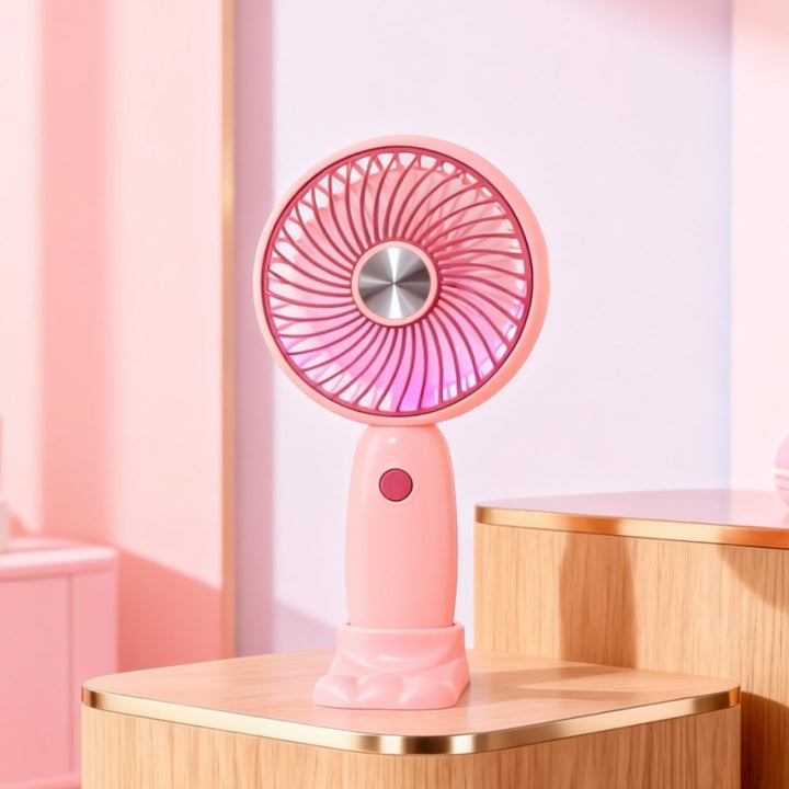 Ladies portable handheld fan with LED function and ergonomic design Stornfield