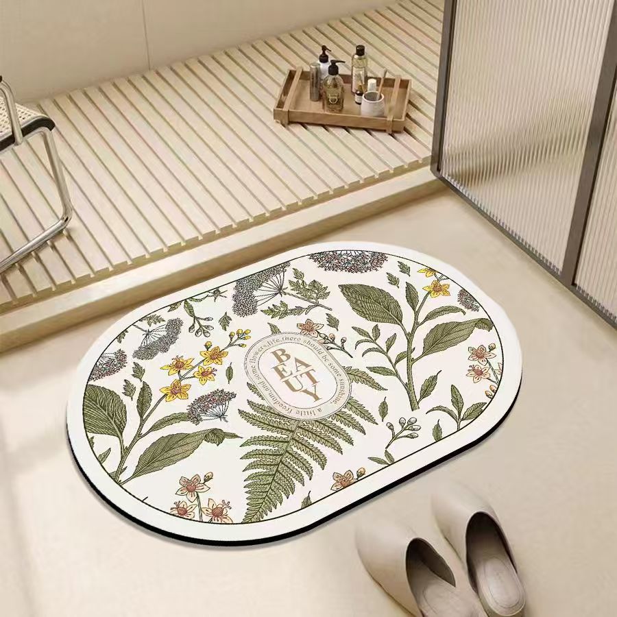 Floral Design Bath Mat