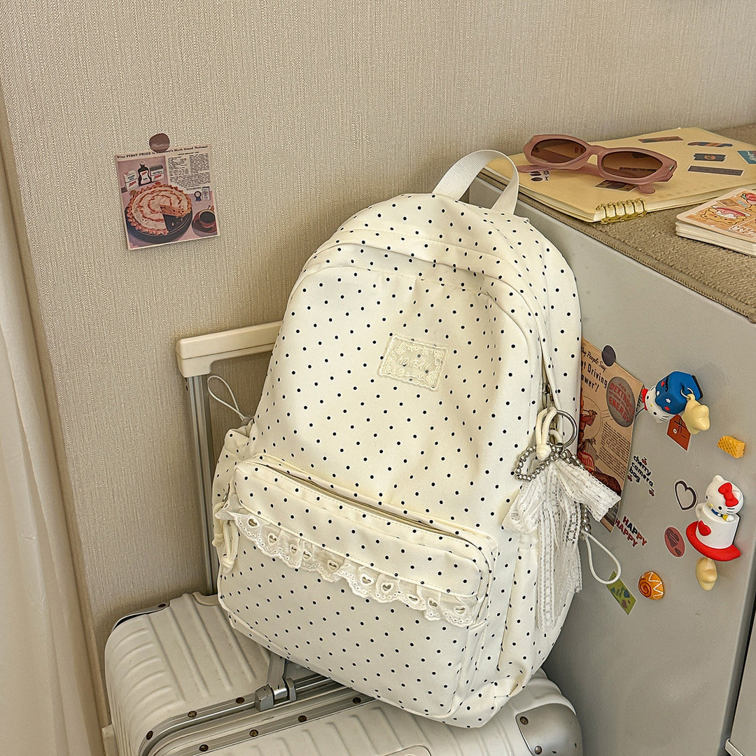 Charming Polka Dot Patterned Backpack Stornfield