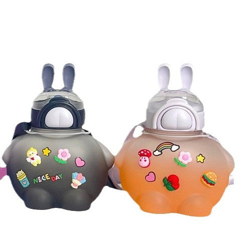 Women's creative drinking bottle with animal ears and colorful stickers Stornfield
