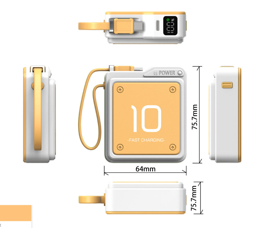 Compact fast charging power bank with digital charge level display Stornfield