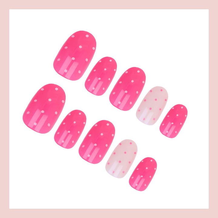 Artificial nail set with creative dots and elegant designs Stornfield