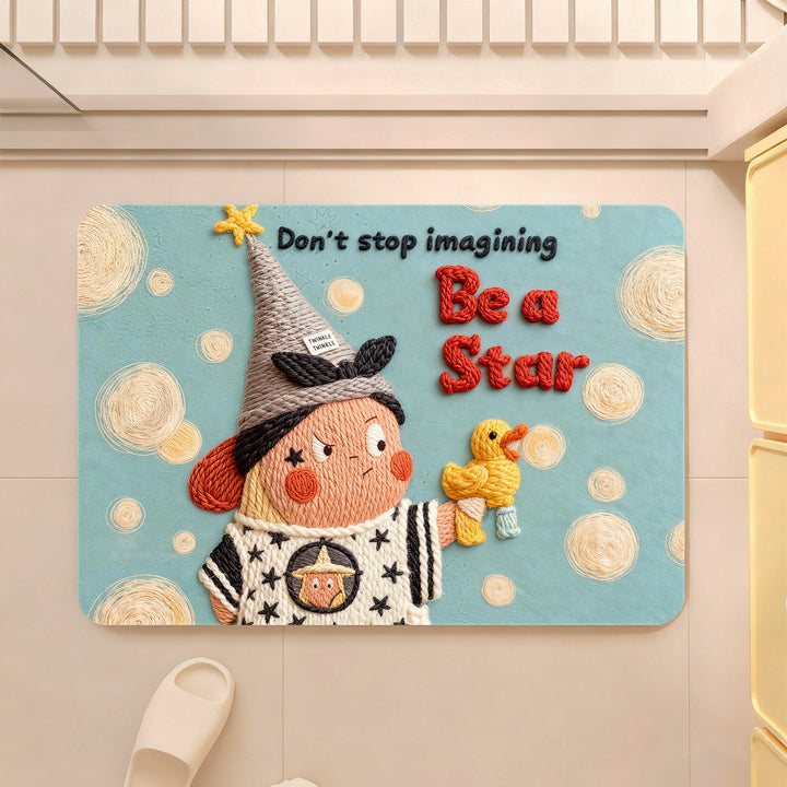 Whimsical Playful Character Bath Mat