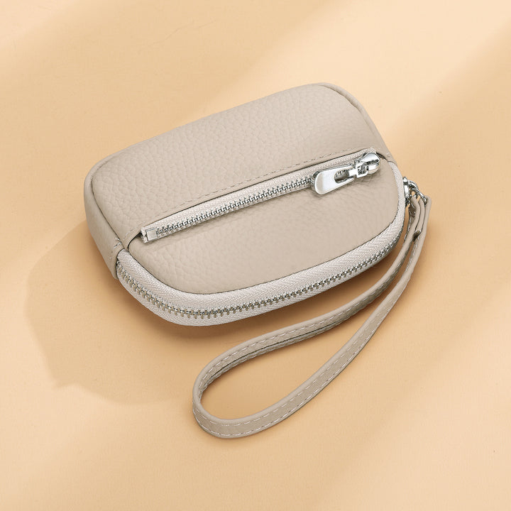 Compact Zip-Around Leather Coin Purse