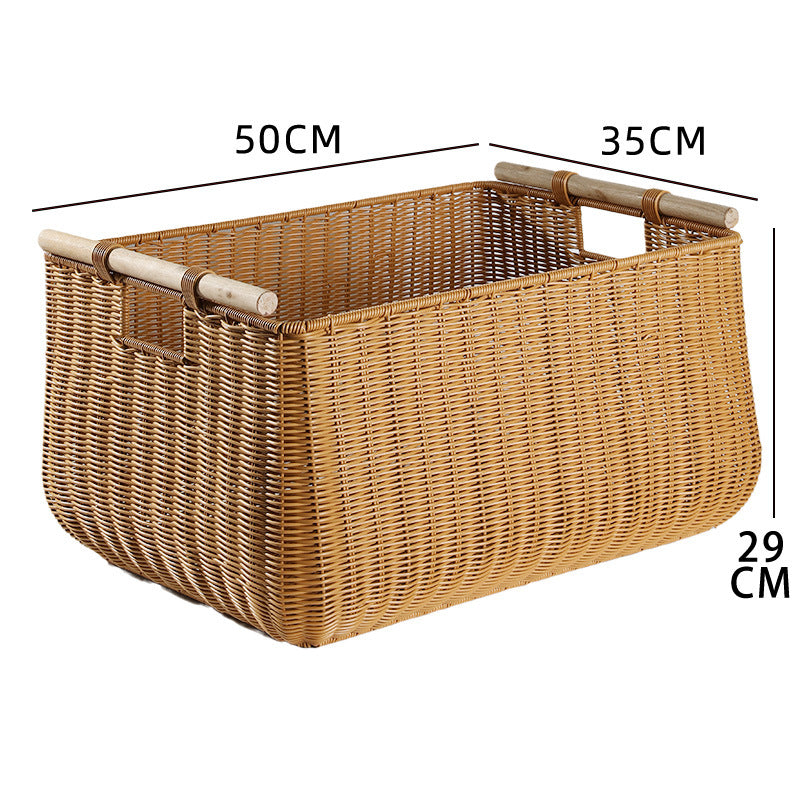 Large Handwoven Storage Basket with Ergonomic Handles Stornfield