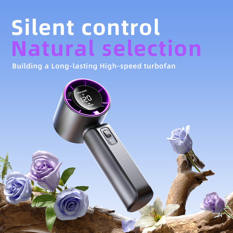 Unisex nan compact high-speed handheld fan with LED display rechargeable battery and quiet turbine Stornfield