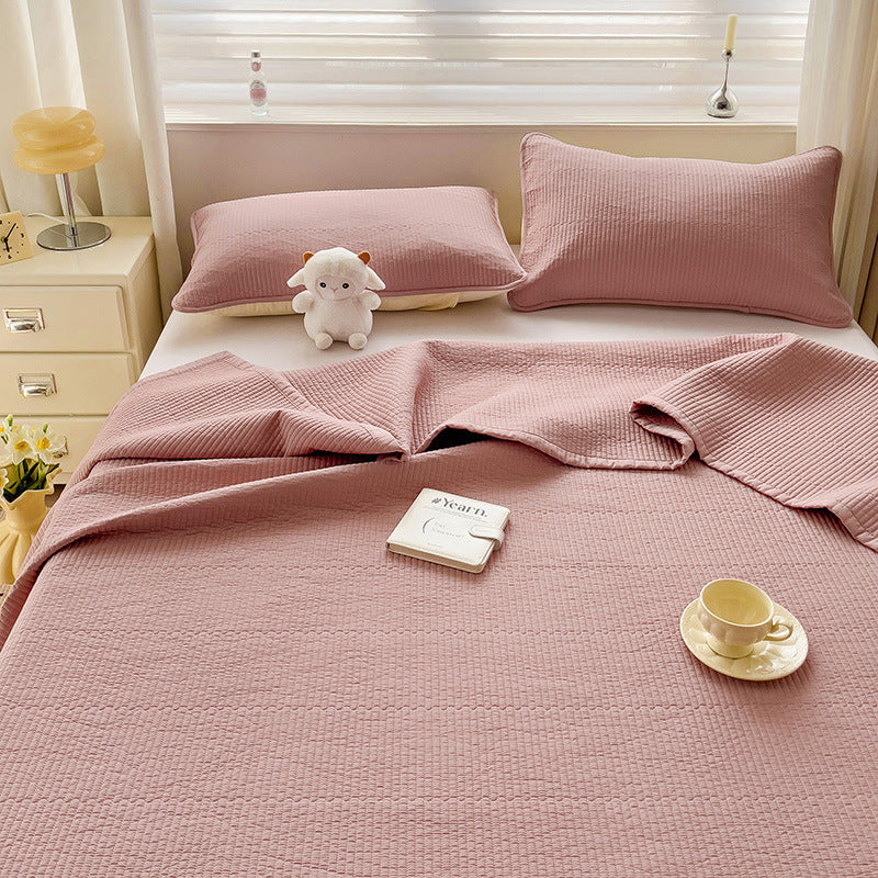 Lightweight Textured Cotton Quilt Bedspread Set