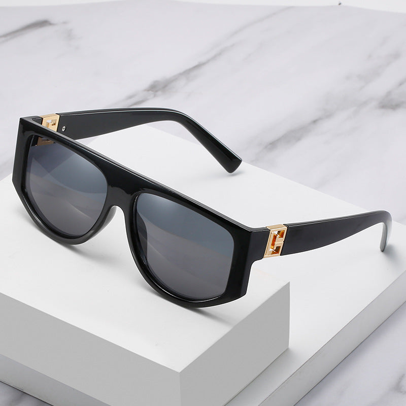 Oversized Shield Sunglasses with Metallic Accents Stornfield