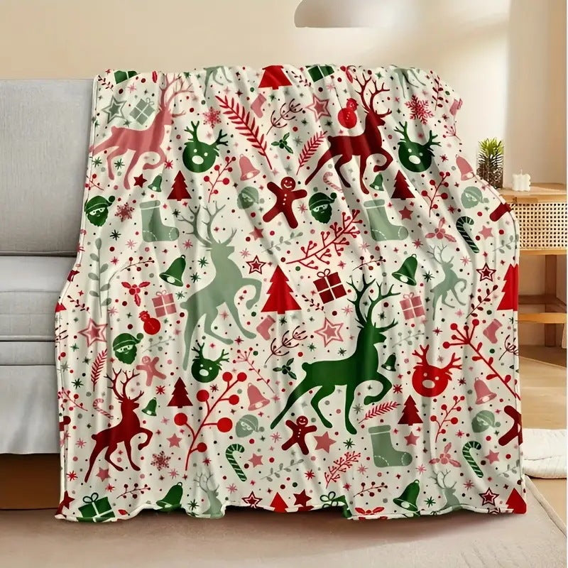 Holiday-Themed Fleece Throw Blanket
