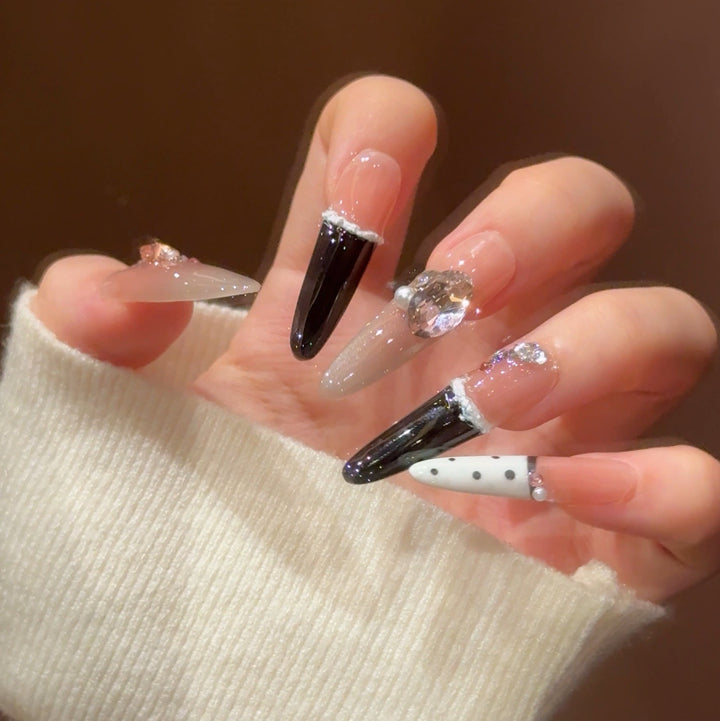 Glamorous Crystal-Studded Stiletto Press-On Nails Stornfield