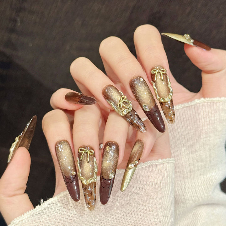 Glittering Long Stiletto Press-On Nail Set
