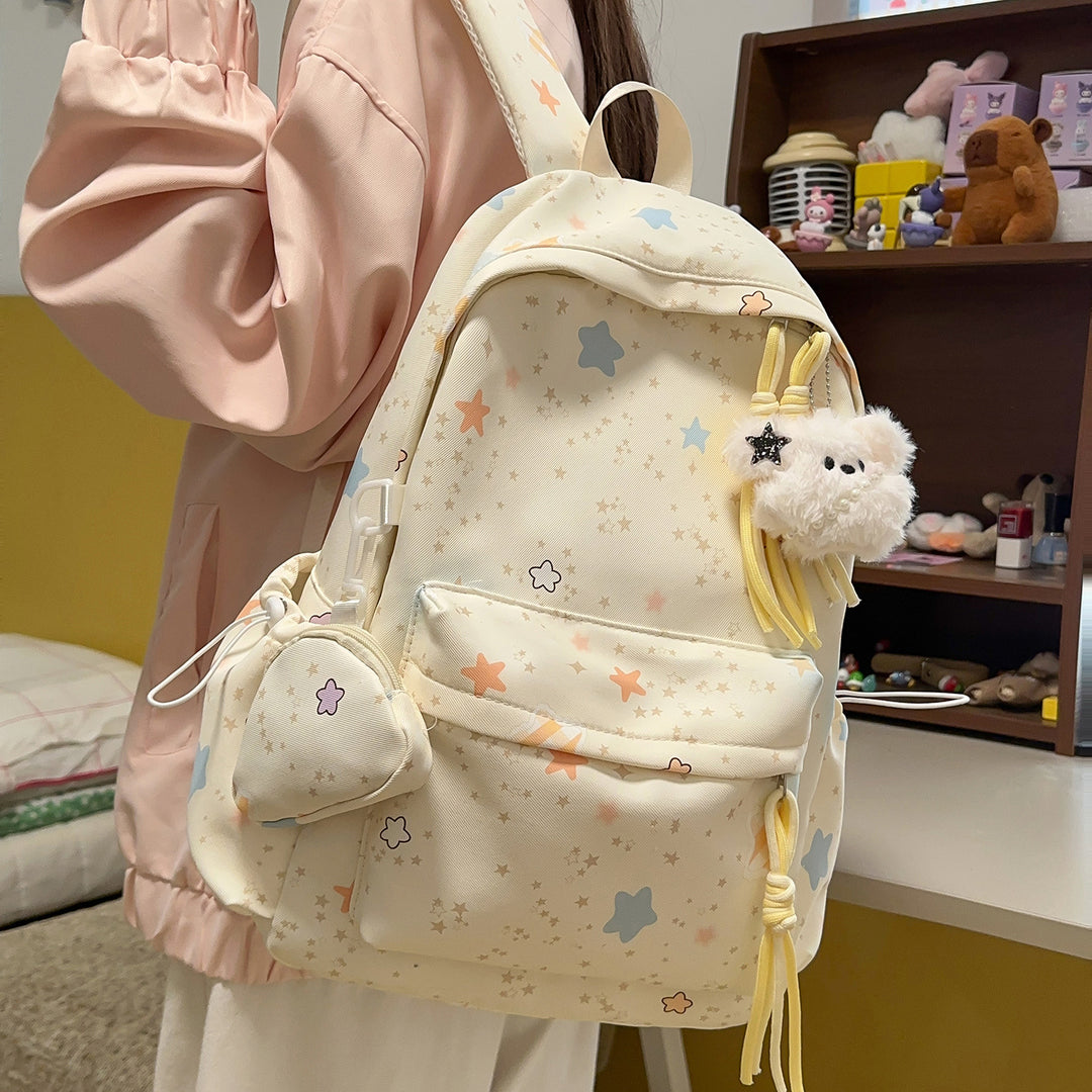 Cartoon-Embellished Casual Backpack Stornfield