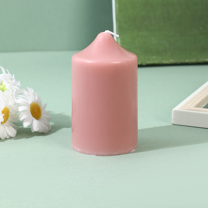 Ribbed Vertical-Fluted Decorative Pillar Candle with Premium Wax Blend