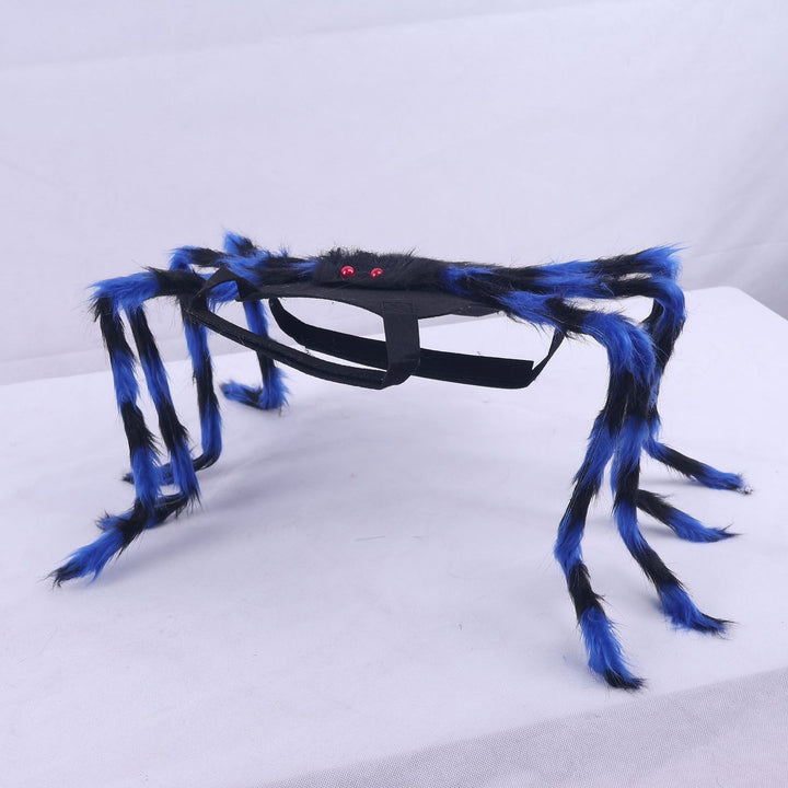 Costume headband with eight-legged plush spider and elastic headband