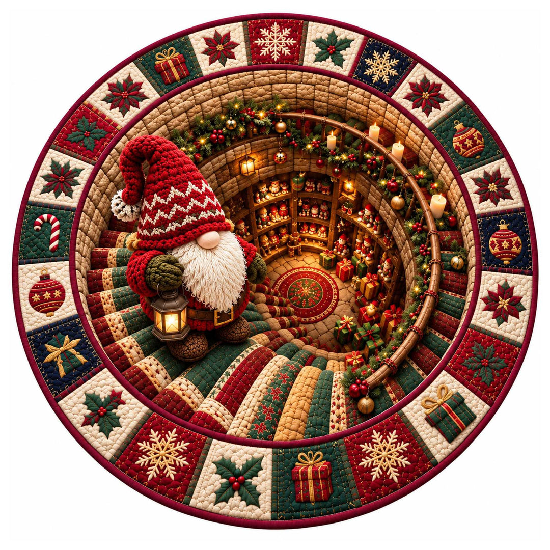 Festive Santa Claus Themed Round Mat for Home