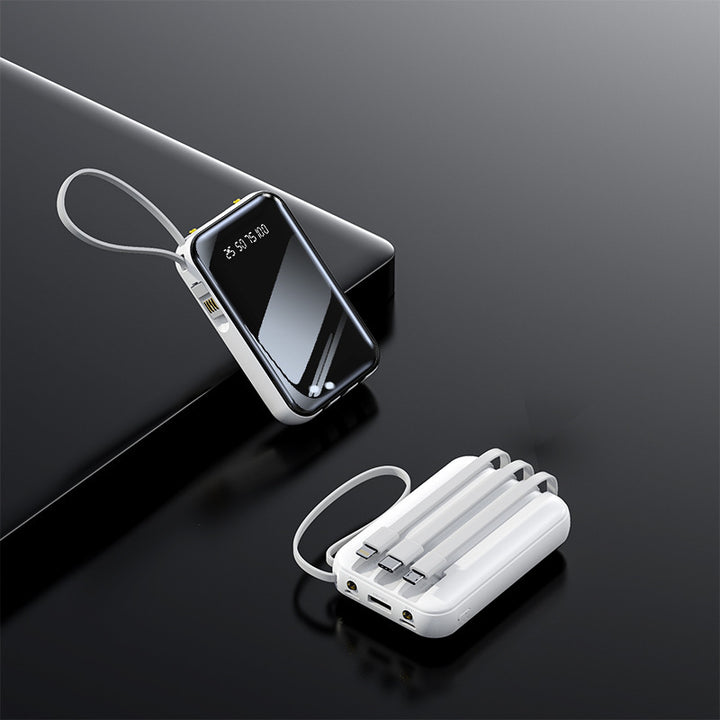 Portable power bank with integrated cable management and digital charge level display Stornfield