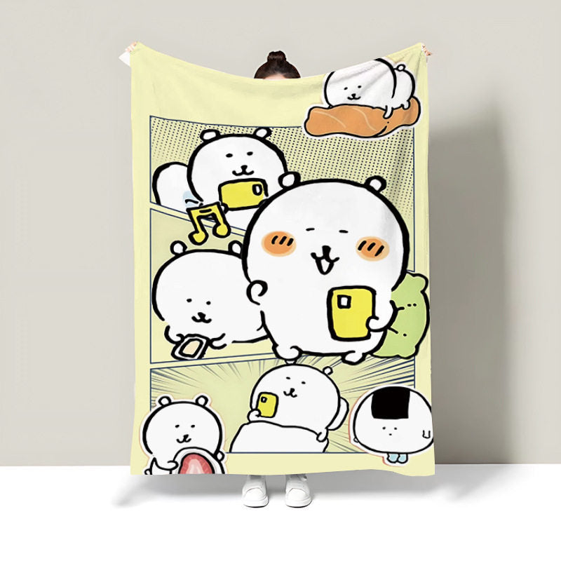 Cartoon-Themed Fleece Throw Blanket
