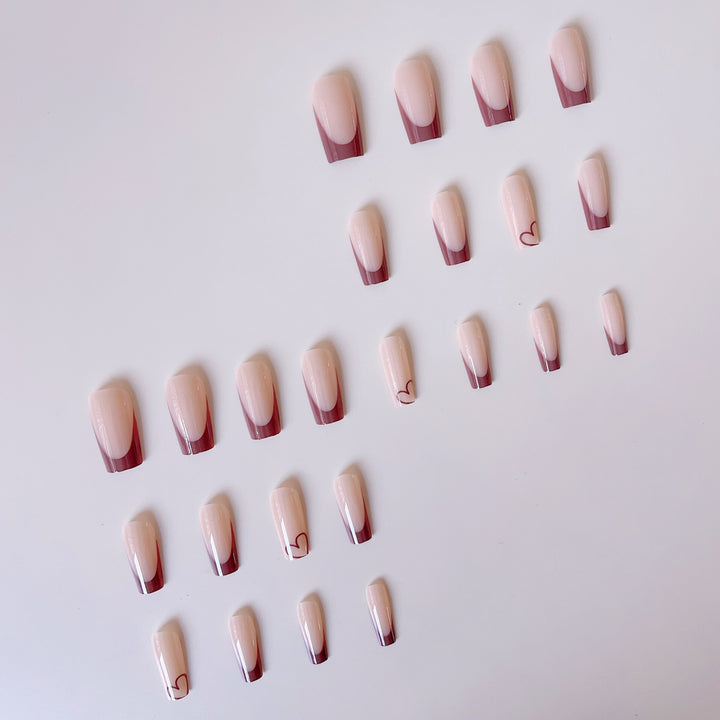 Glamorous artificial nails with elegant tips and heart design Stornfield