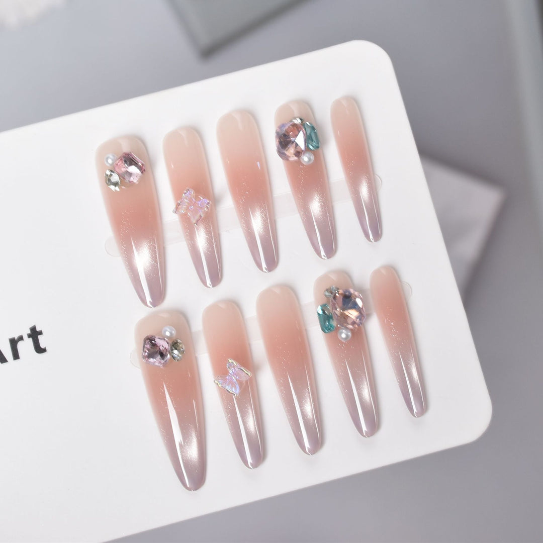 Premium Ombre Glitter Press-On Nail Set Stornfield