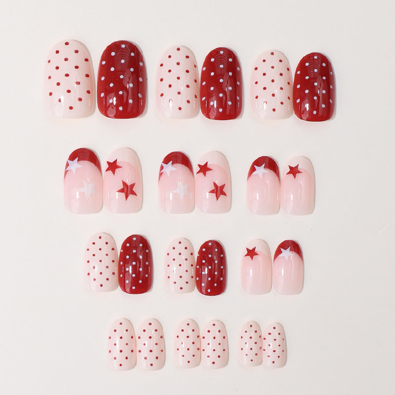Decorative Star-Pattern Press-On Nails Stornfield