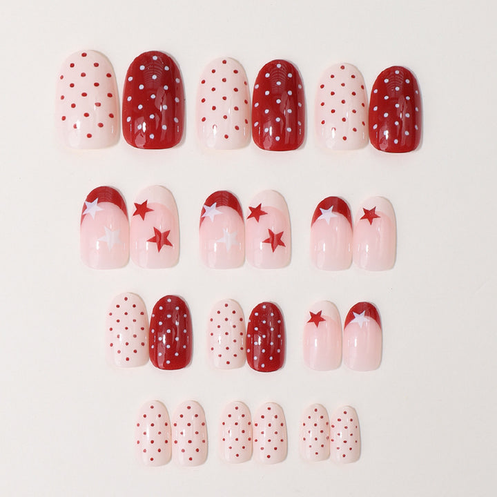Decorative Star-Pattern Press-On Nails Stornfield
