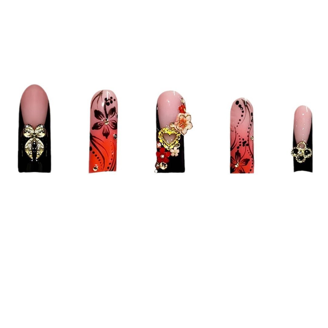 Decorative Floral Design Press-On Nails Stornfield