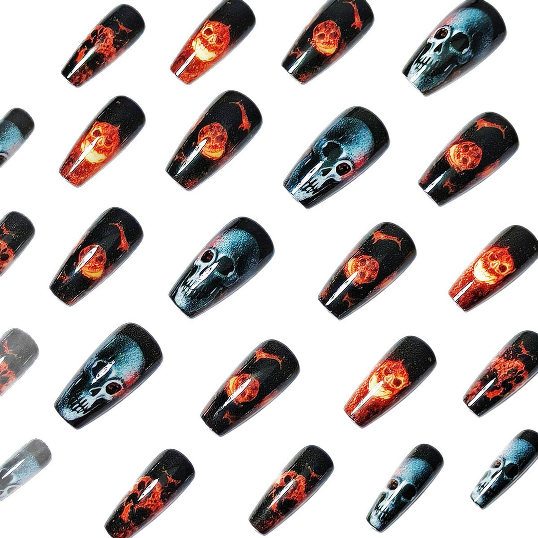 Creative acrylic nails with skull design Stornfield