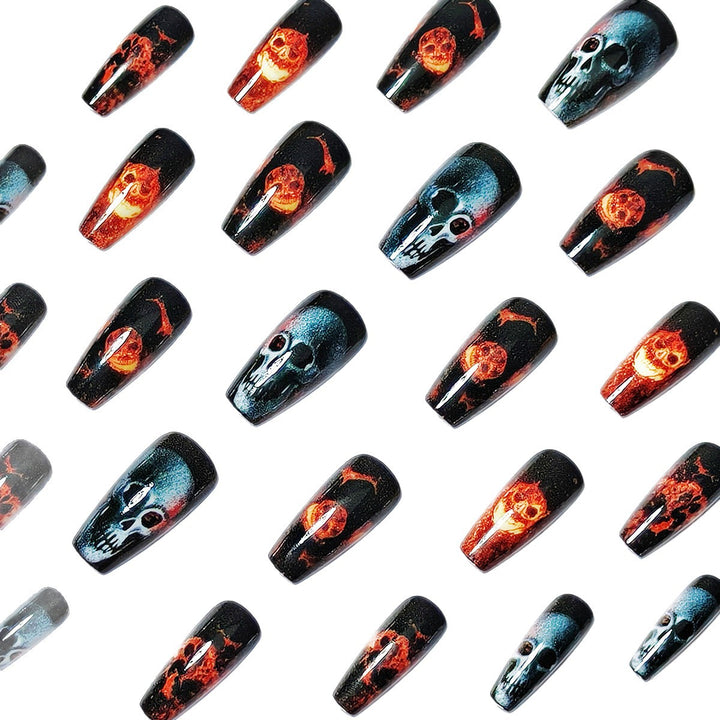 Creative acrylic nails with skull design Stornfield