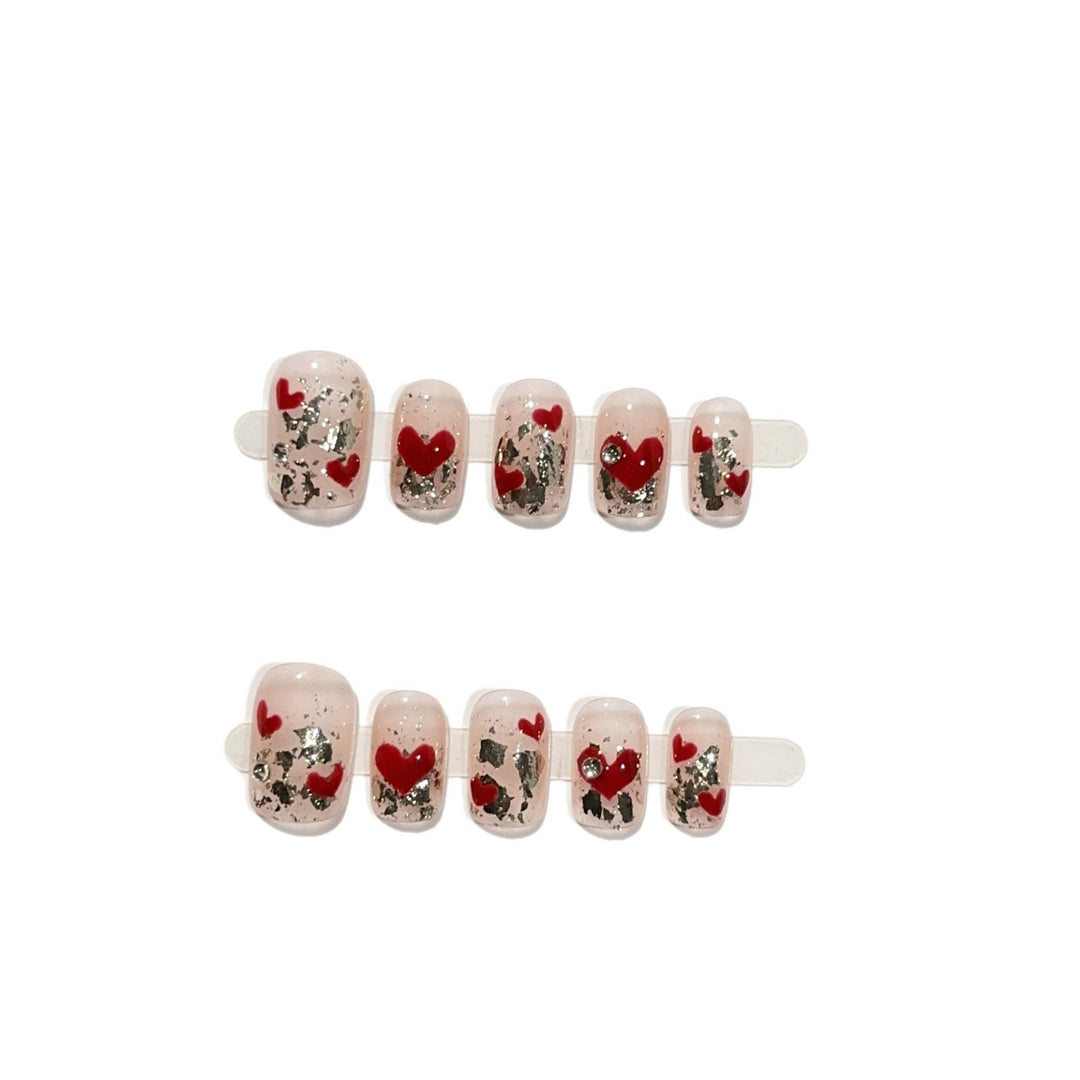 Romantic Heart-Design Press-On Nail Set