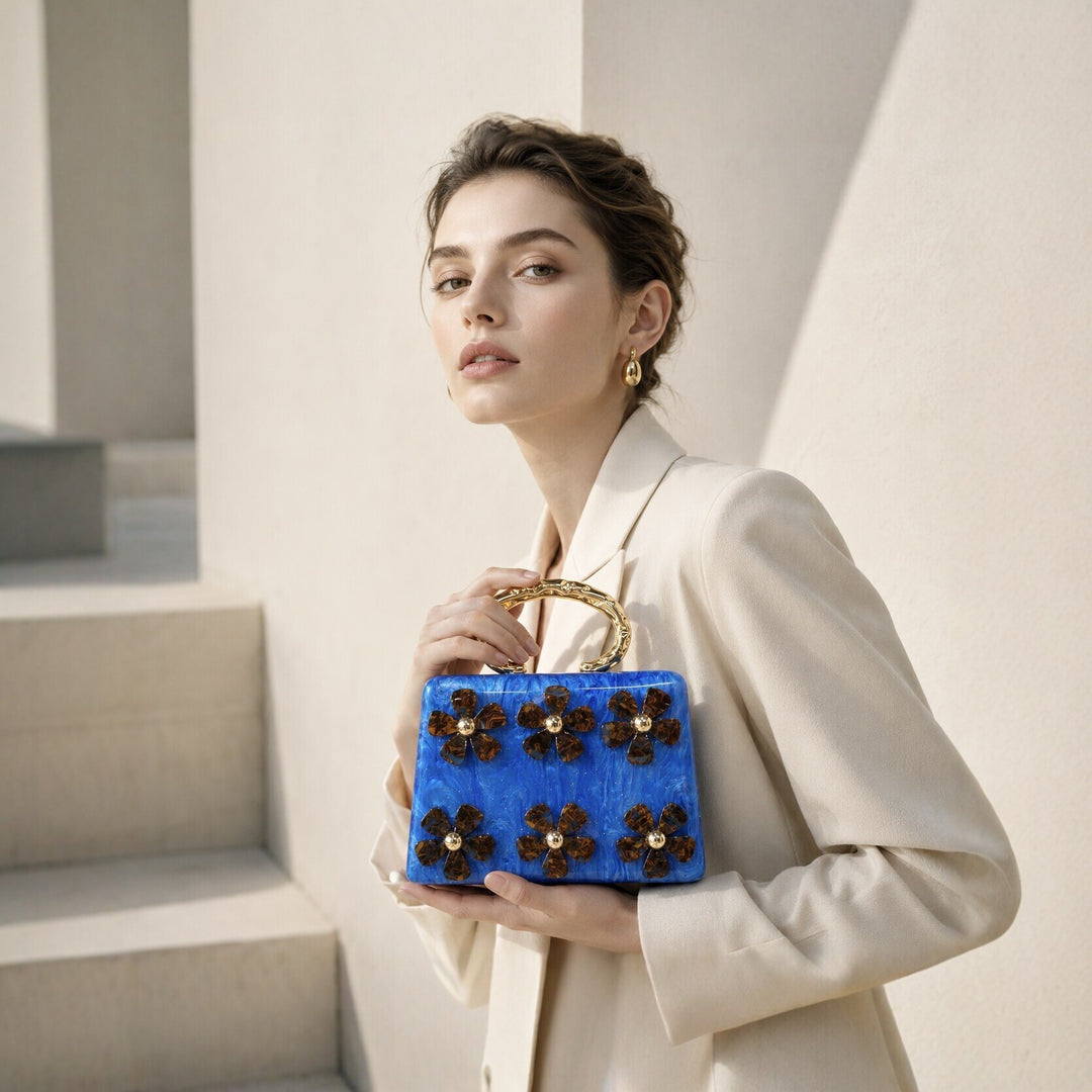 Floral Acrylic Handheld Clutch