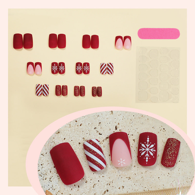 Festive artificial nail set with winter motifs Stornfield