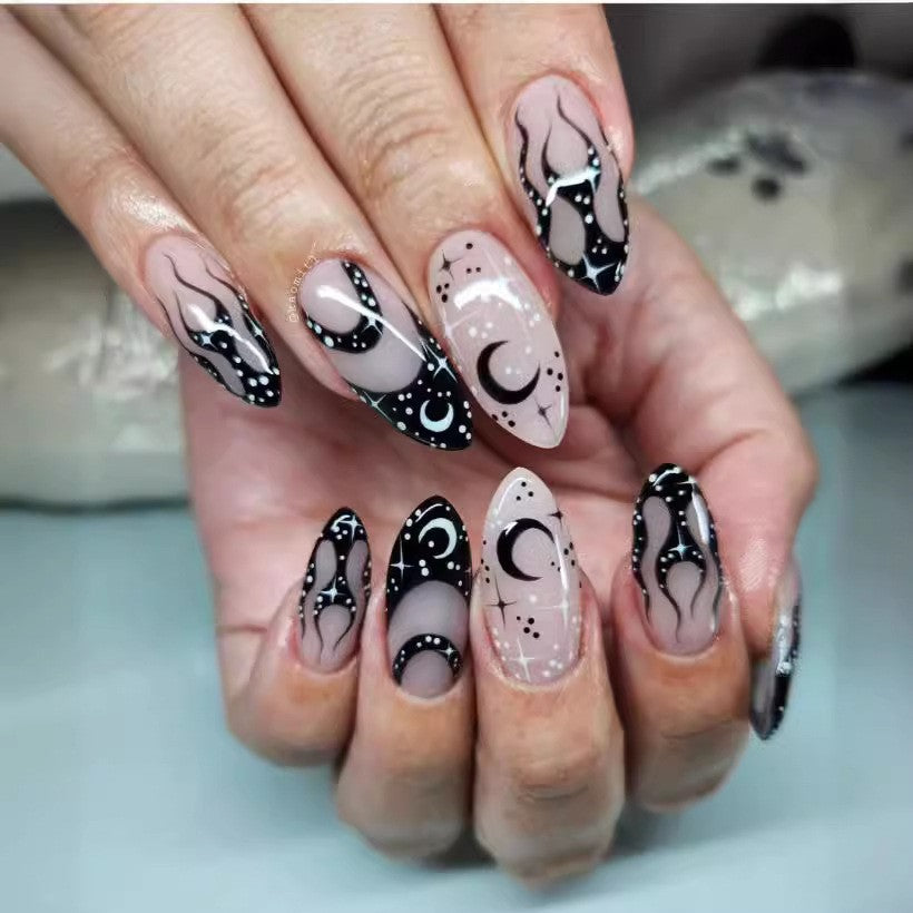 Artful Ghost-Themed Press-On Nails Stornfield
