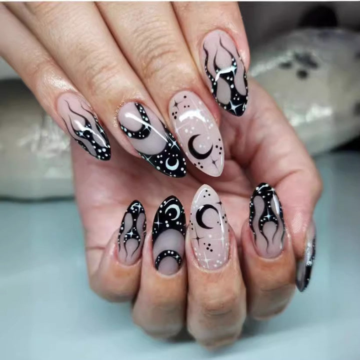 Artful Ghost-Themed Press-On Nails Stornfield