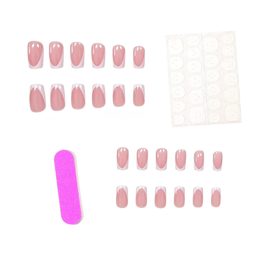 Classic French Tip Press-On Nail Set Stornfield