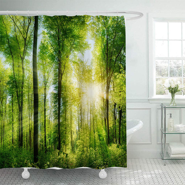 Scenic Garden Print Shower Curtain Stornfield