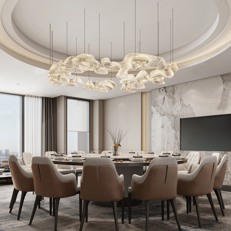 Modern Multi-Layered Glass Pendant Chandelier