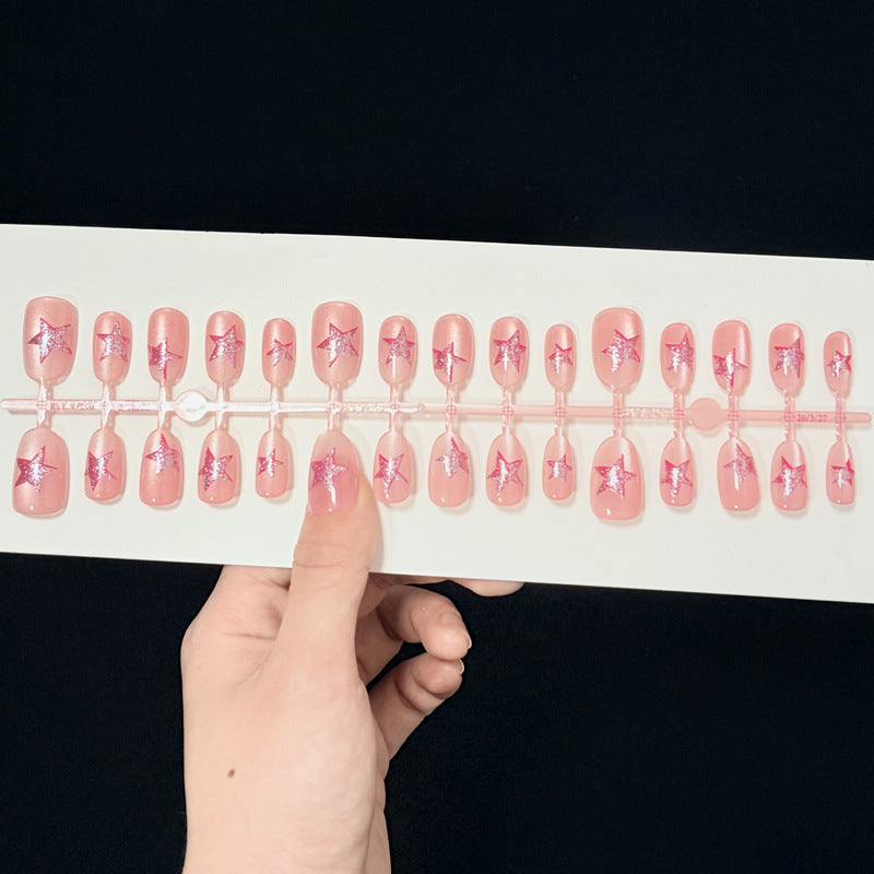 Artistic Star-Embellished Press-On Nails Stornfield