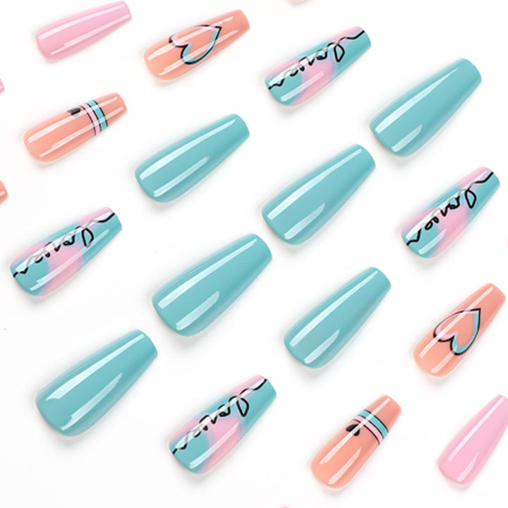 Artful acrylic nails in modern design with creative colors Stornfield