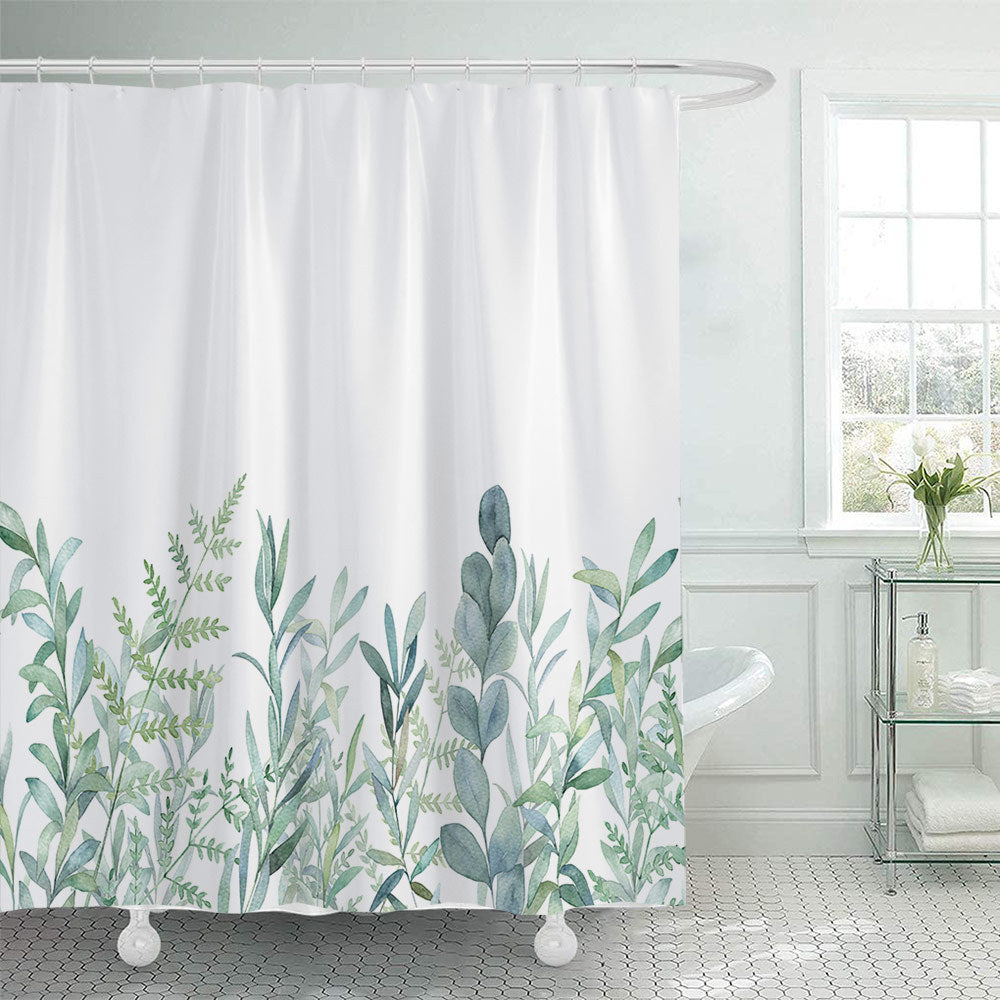 Botanical Leaf Pattern Shower Curtain Stornfield