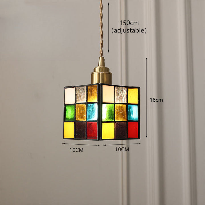 Adjustable Vintage Glass Pendant Light