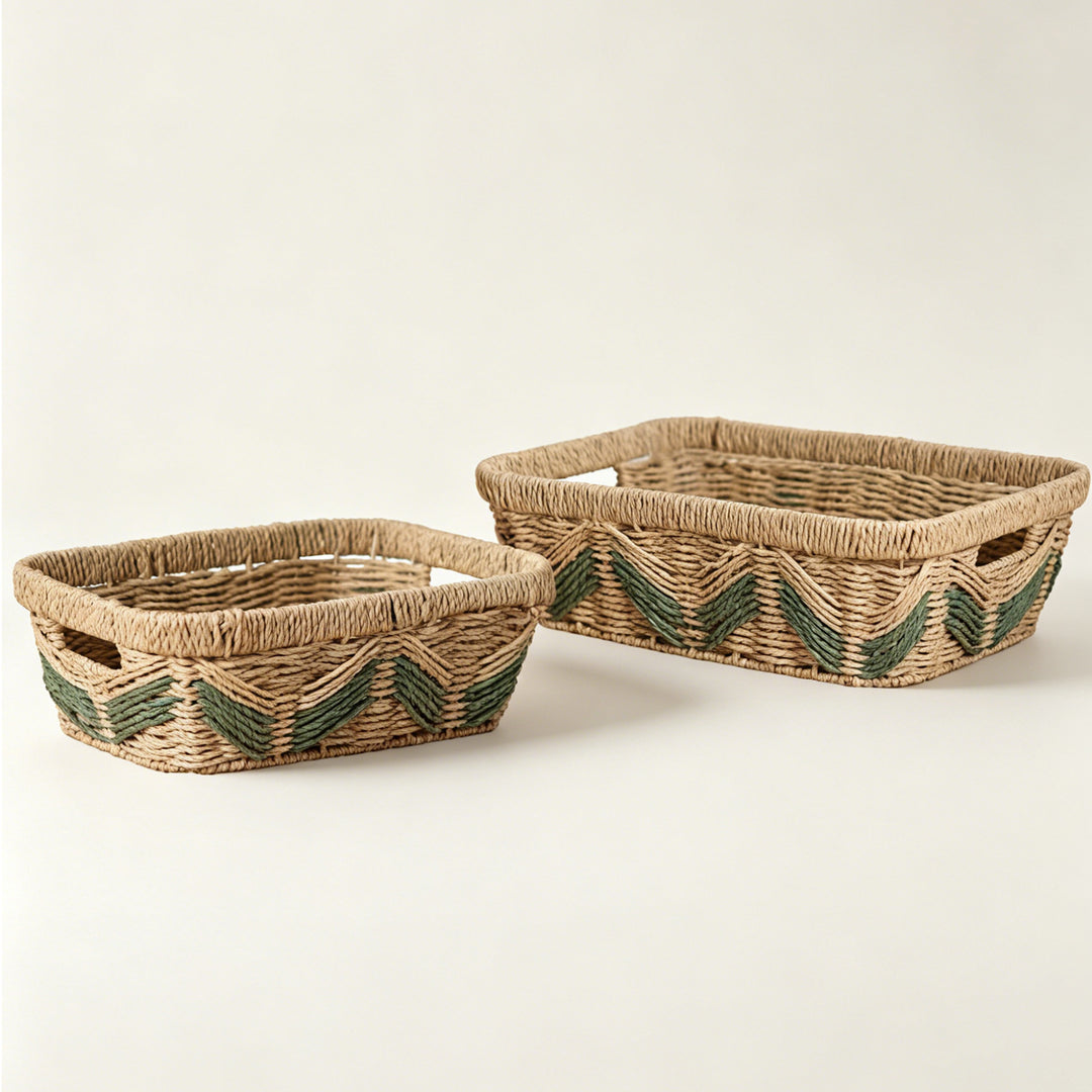 Decorative storage basket with handles Stornfield