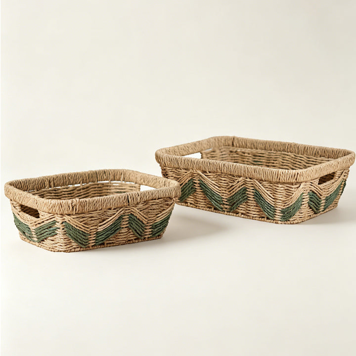 Decorative storage basket with handles Stornfield