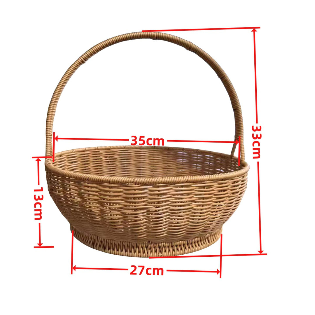 Ladies handcrafted rattan basket with handle Stornfield