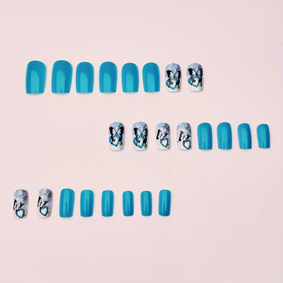 Artificial artificial nails with detailed butterfly design Stornfield
