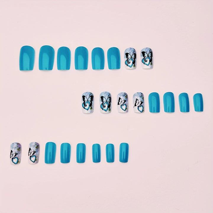 Artificial artificial nails with detailed butterfly design Stornfield